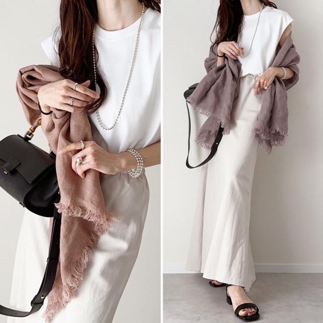 リネン 麻 大判ストール