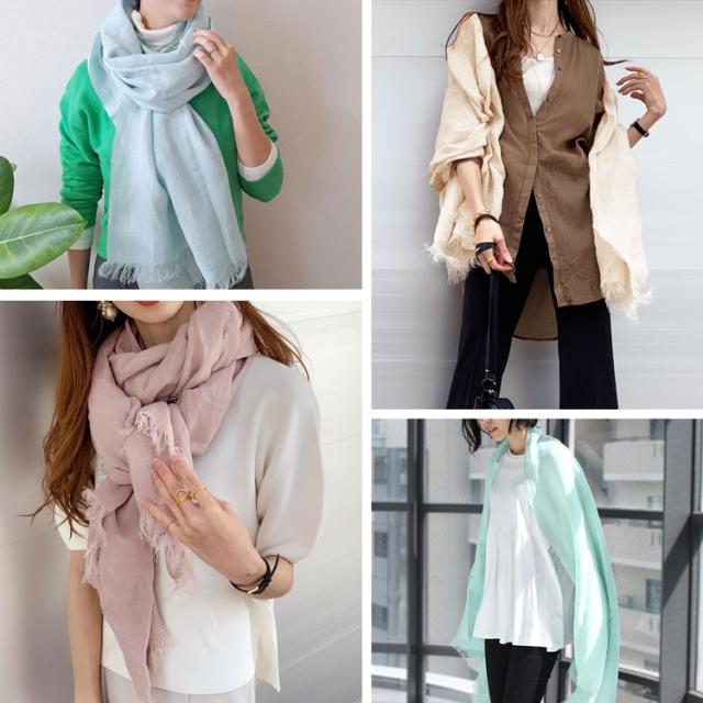 リネン 麻 大判ストール