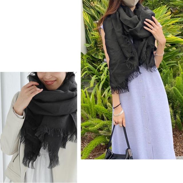 リネン 麻 大判ストール