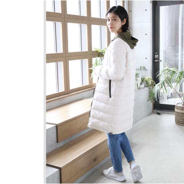 ダウンコート リバーシブル アウター アイボリー