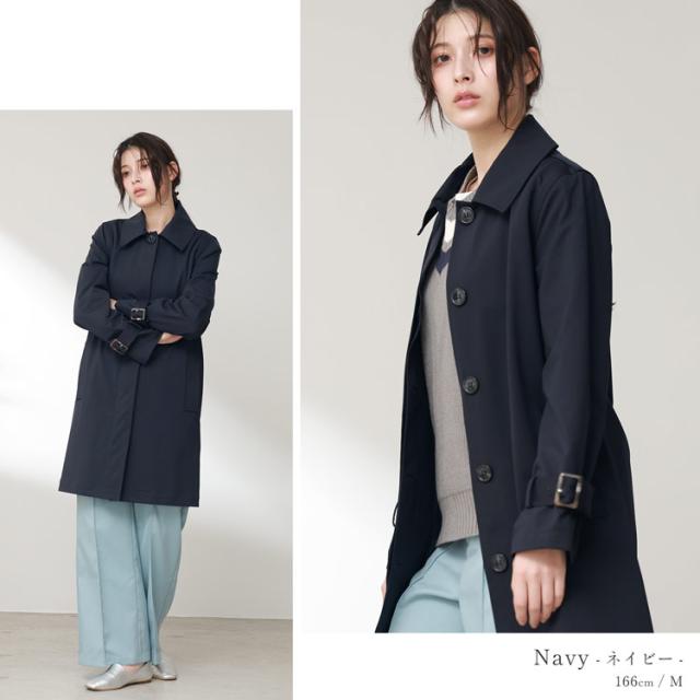 ストレッチ ステンカラーコート レディース