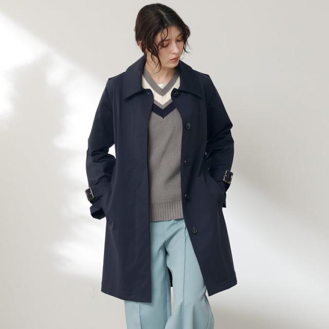 ストレッチ ステンカラーコート レディース