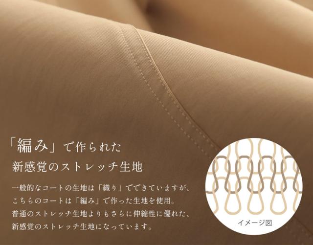 ストレッチ ステンカラーコート レディース