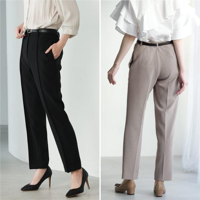 きれいめ 大きいサイズ スラックス ダブルクロス