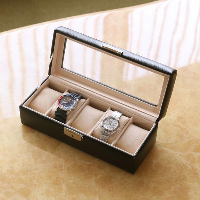 腕時計 収納ケース 5本 鍵付き 革 時計 ディスプレイ 保管 コレクション