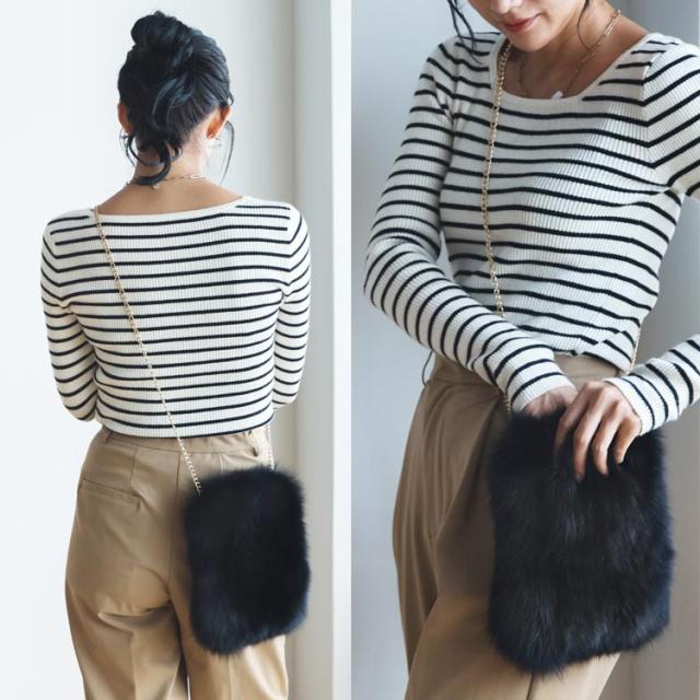 フォックス ファーバッグ ショルダーバッグ チェーンバッグ