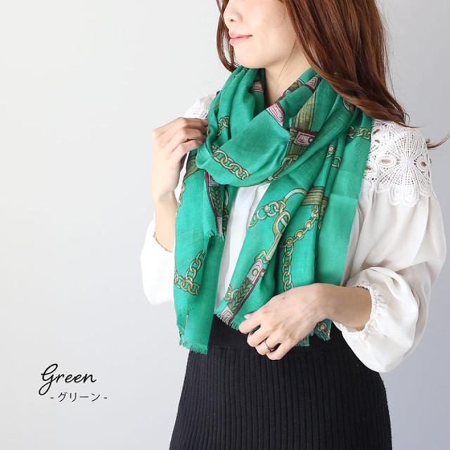 リネン カシミヤ ストール ガーゼ グリーン