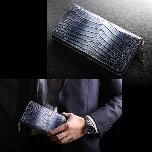 ナイルクロコダイルラウンド長財布