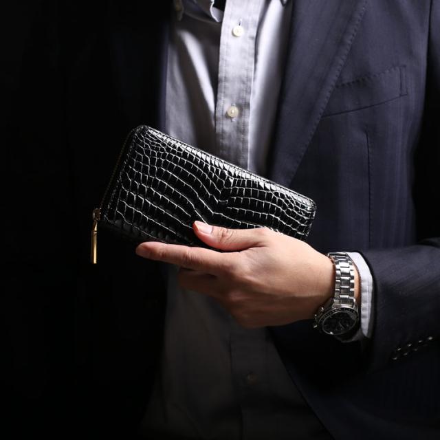 ナイルクロコダイルラウンド長財布