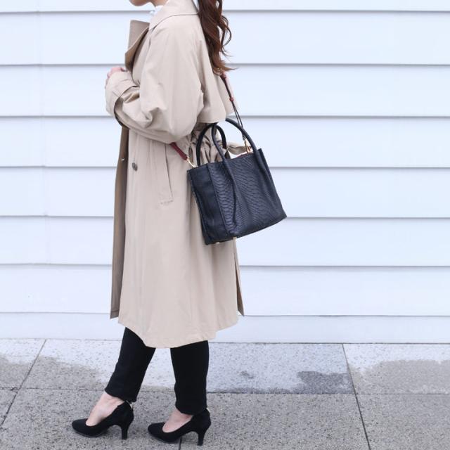 ブラック カンパリ バイカラー パイソンバッグ おしゃれ バッグ