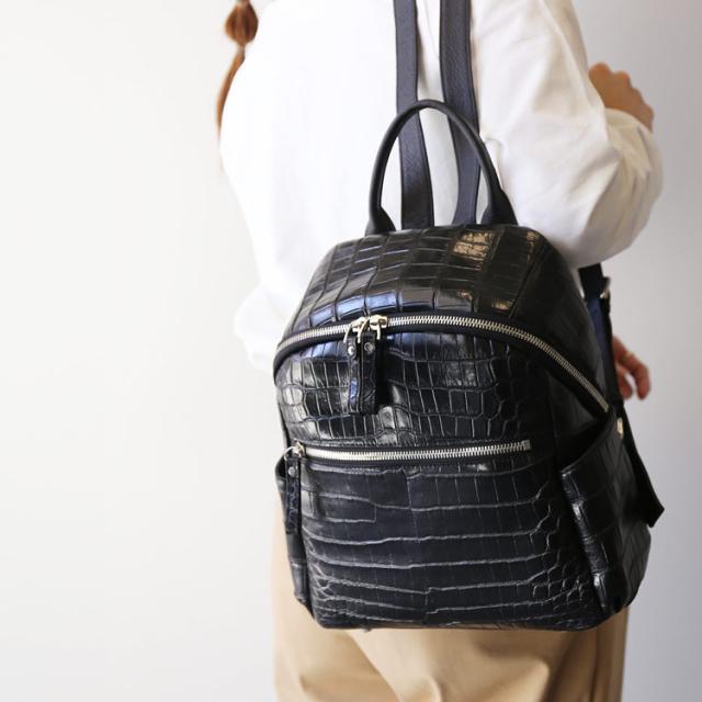 クロコダイル マット 加工 リュック 2WAY レディース バッグ 本革