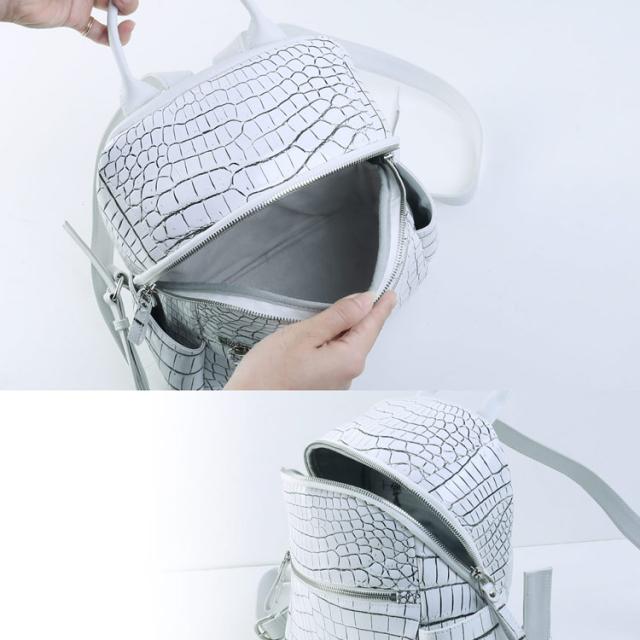 クロコダイル マット 加工 リュック 2WAY レディース バッグ 大容量