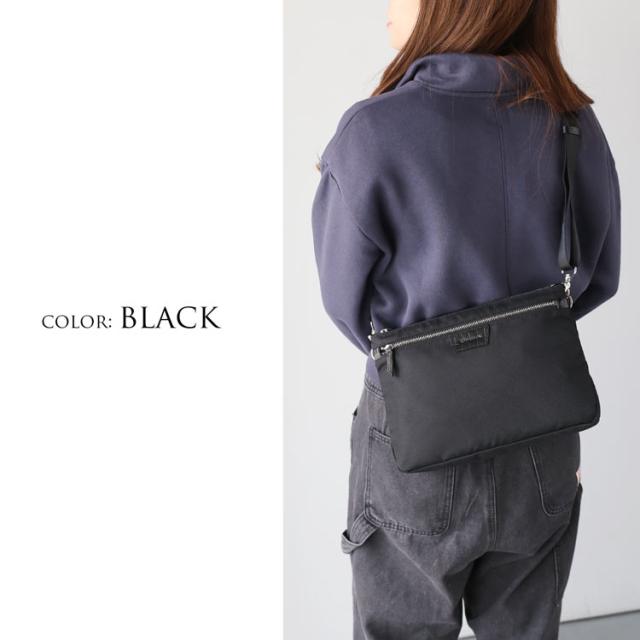 ショルダー バッグ 斜め掛け 肩掛け 薄型 ブラック