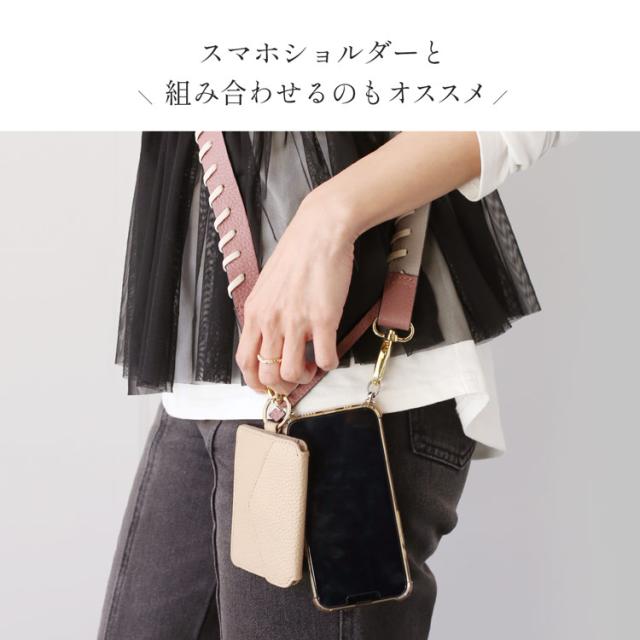 mieno ミエノ 本革 ミニ ポーチ スマホストラップ