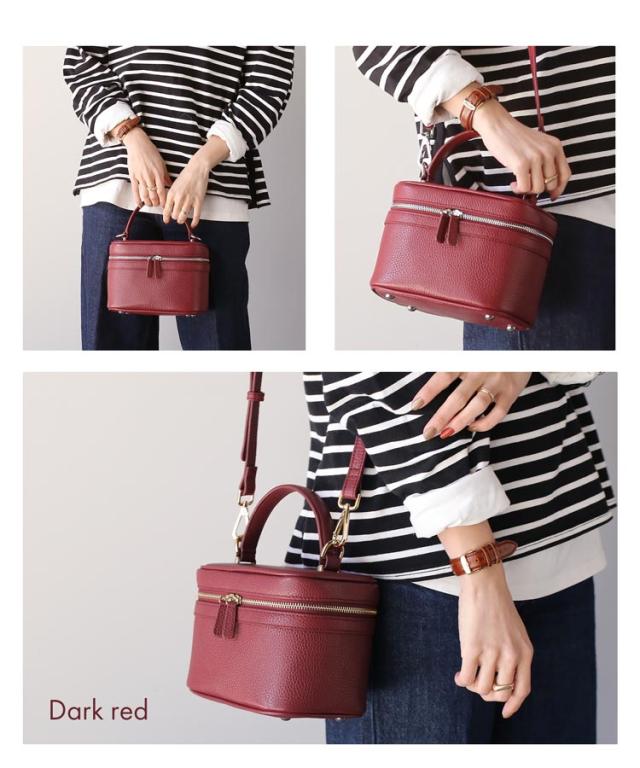 あおりポケット 牛革 2way ハンドバッグ