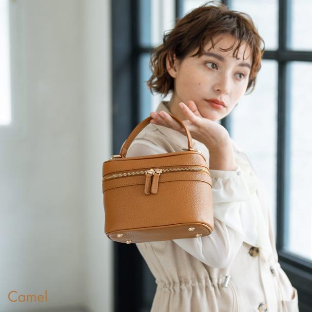 あおりポケット 牛革 2way ハンドバッグ