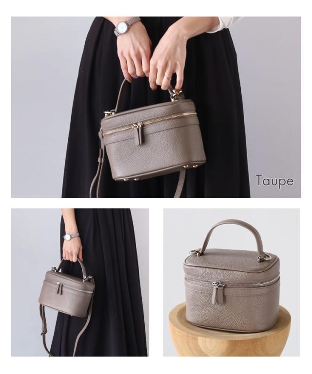 あおりポケット 牛革 2way ハンドバッグ