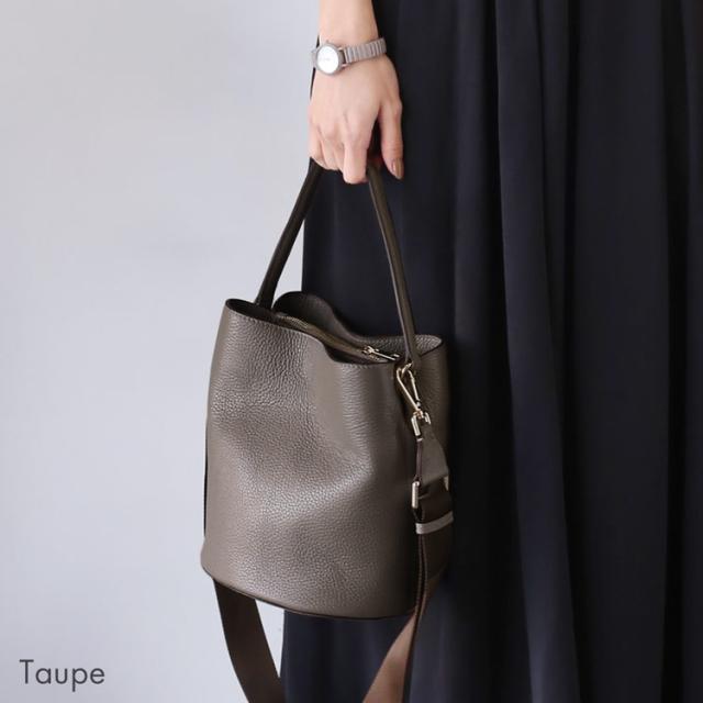 あおりポケット 牛革 2way ハンドバッグ