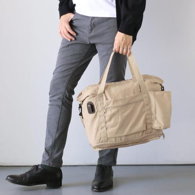 旅行バッグ ボストンバッグ USBポート 斜め掛け 大容量