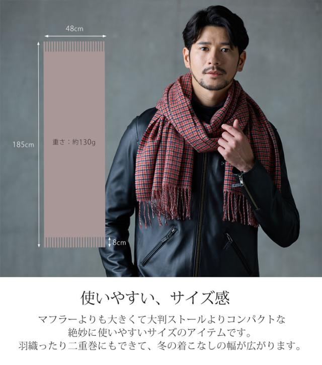カシミヤ 100% ストール メンズ マフラー ちょうどよいサイズ