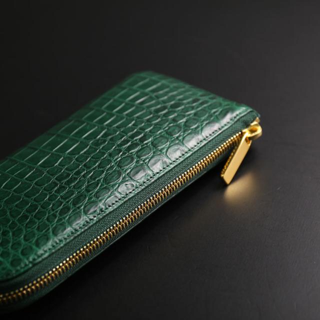 HALEINEナイルクロコダイル L字ファスナー 長財布