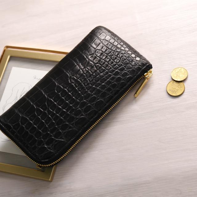 HALEINEナイルクロコダイル L字ファスナー 長財布