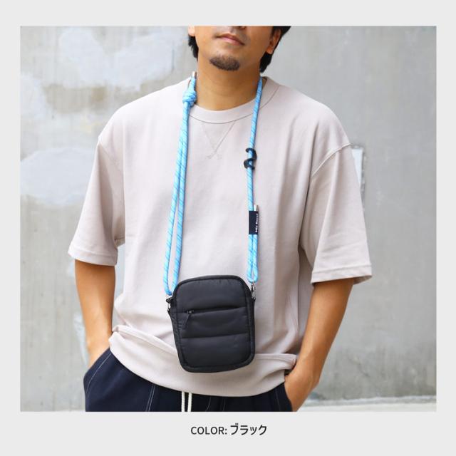 ミニショルダーバッグ スマホポーチ 中綿 ミニバッグ ブラック