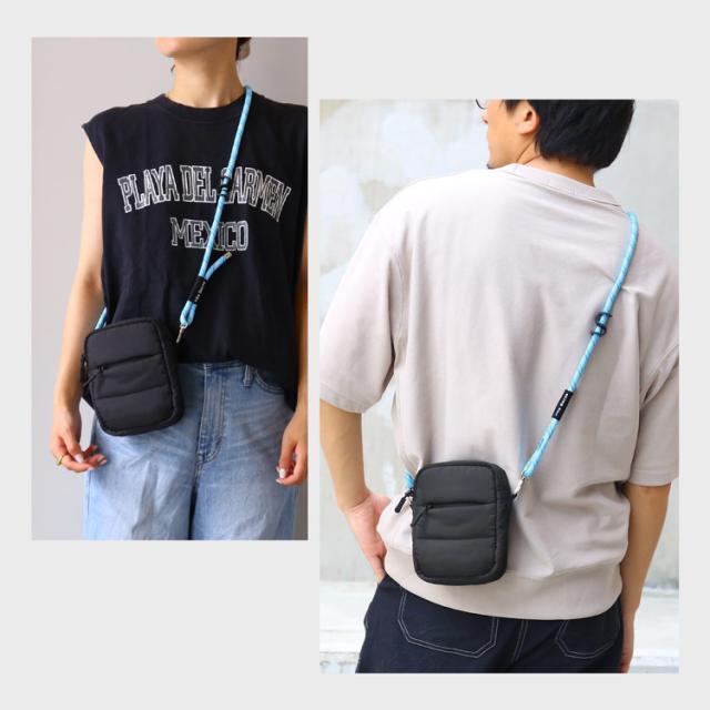 ミニショルダーバッグ スマホポーチ 中綿 ミニバッグ ブラック