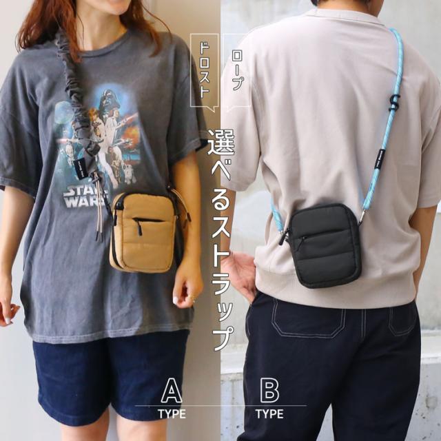 ミニショルダーバッグ スマホポーチ 中綿 ミニバッグ 選べるストラップ