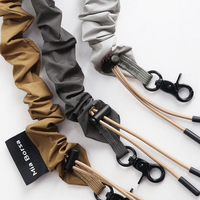 スマホショルダー ストラップ 太い 太め ドロスト ギャザー