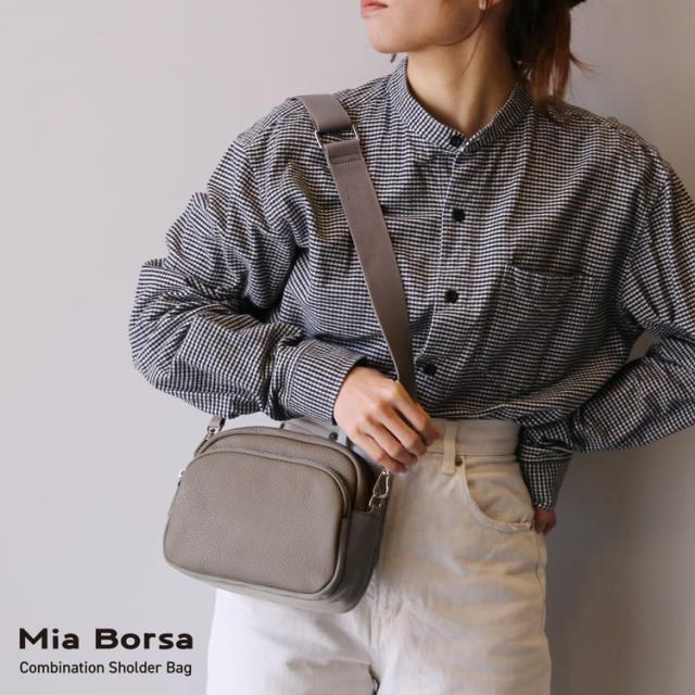 牛革 ナイロン コンビネーション ショルダーバッグ 肩掛け