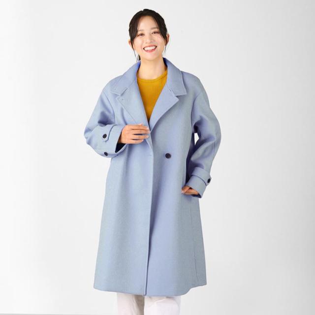 filomo ウールタッチ スタンドカラー ロングコート レディース