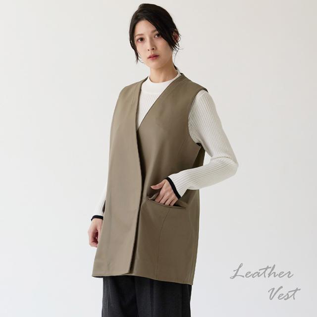 シープスキン レザー ベスト ダブル