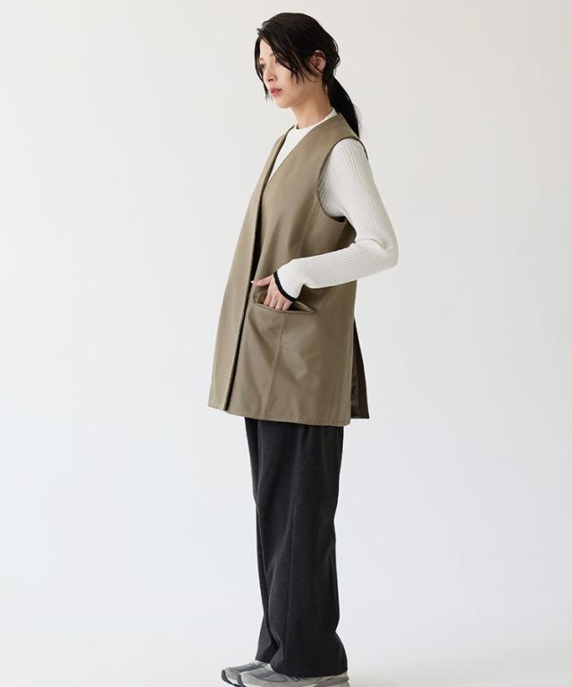 柔らかい シープスキン レザー ベスト