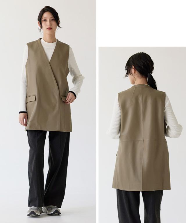 シープスキン レザー ベスト トープ