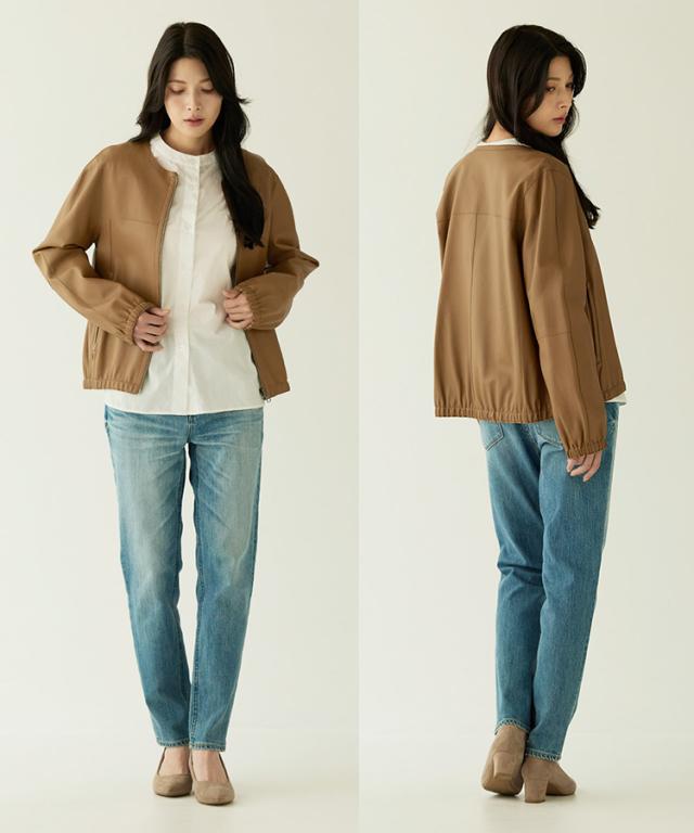 ラム レザー ジャケット リバーシブル キャメル