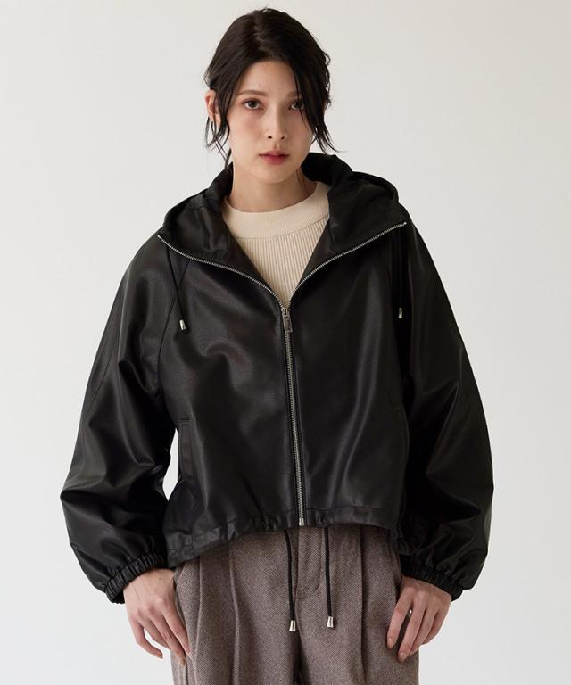 レザージャケット フード付き 軽量