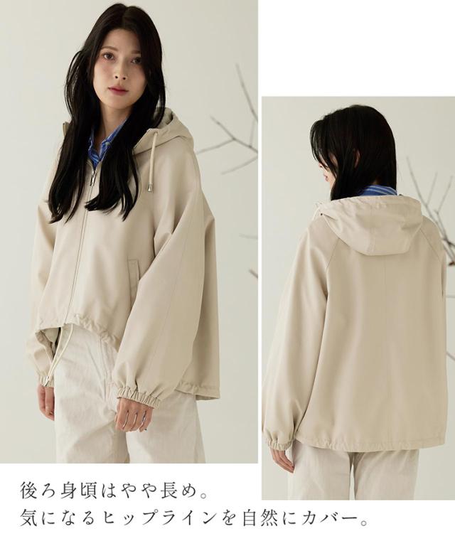 ラム レザー ジャケット フード付き 体型カバー オフホワイト