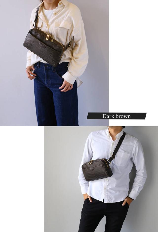 クロコダイルバッグ 茶色