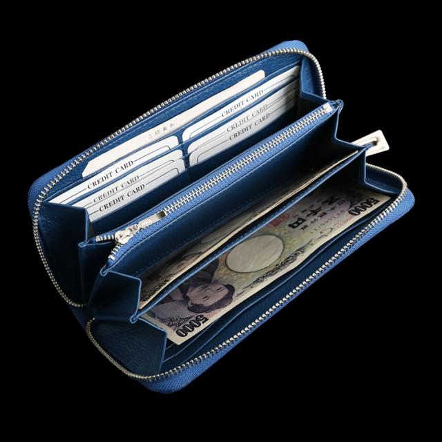 ナイルクロコダイル日本製長財布藍染め