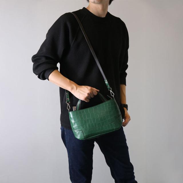 日本製クロコダイル2wayハンドバッグ