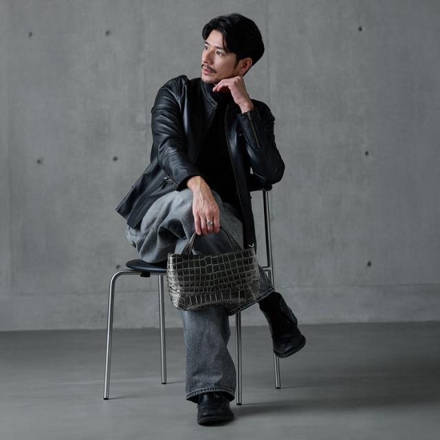 日本製クロコダイル2wayハンドバッグ