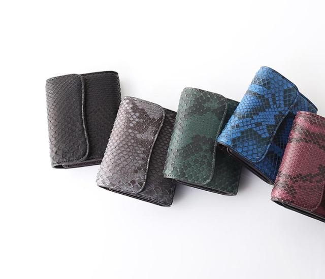 ダイヤモンドパイソン 三つ折り財布 メンズ