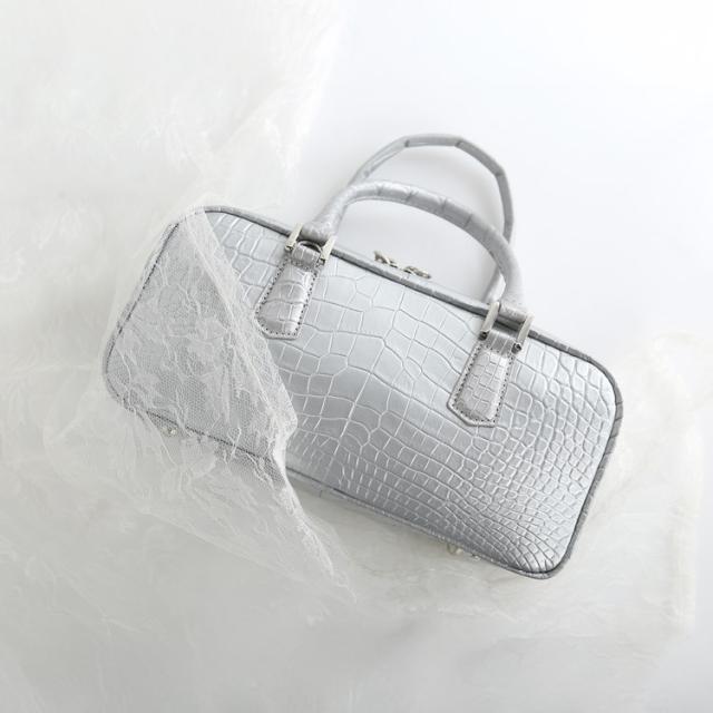 クロコダイル マット加工 2way ボストンバッグ