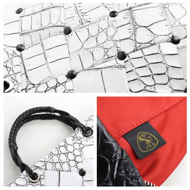 クロコダイル ダイヤ柄 編み込みデザイン 2way ハンドバッグ 日本製 JRA