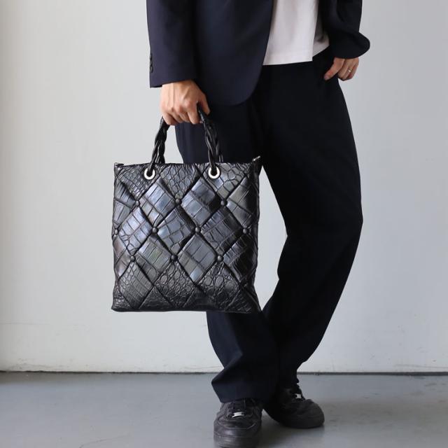 クロコダイル ダイヤ柄 編み込みデザイン 2way ハンドバッグ 日本製 JRA