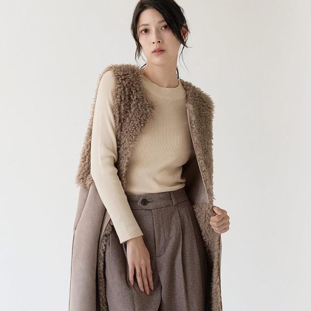 エコファー リバーシブル ベスト レディース