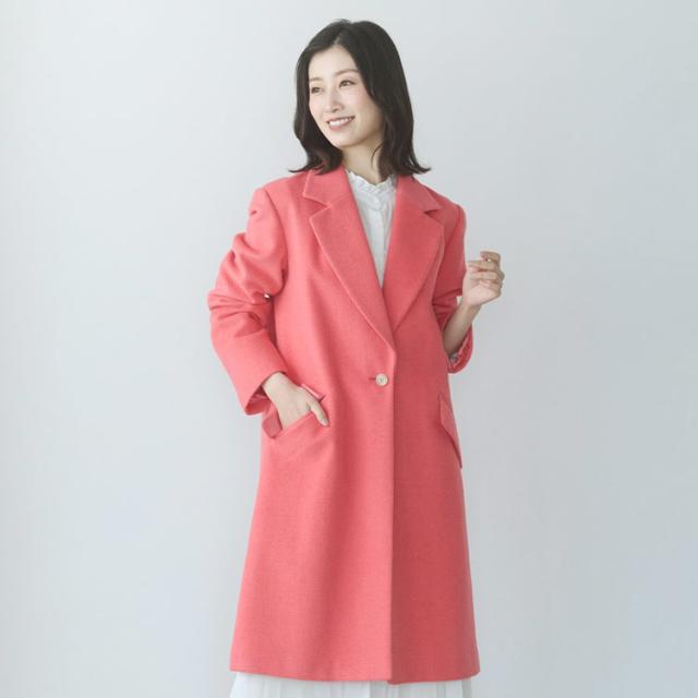 チェスターコート ウール混 レディース ロング アウター 秋 冬 ロングコート
