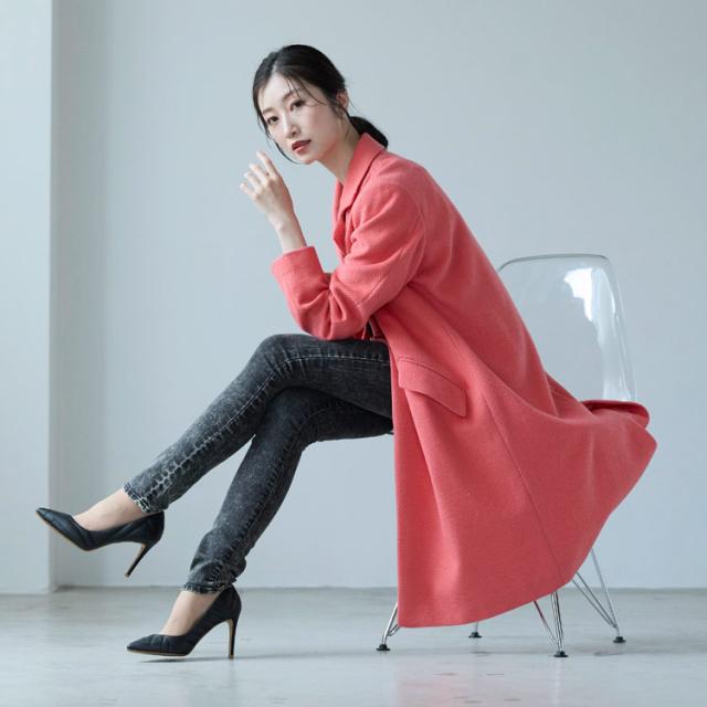 チェスターコート ウール混 レディース ロング アウター 秋 冬 ロングコート