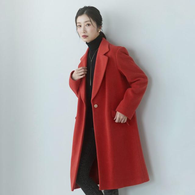 チェスターコート アンゴラ ウール混 レディース ロング アウター ロングコート